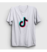 Presmono Unisex Beyaz Logo Sosyal Medya Tiktok T-Shirt 485850tt (Beyaz)