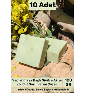 #bitkiselsabun Doğal Güzel Kokulu El Yüz Saç Vücut Orijinal Bitkisel Çay Ağacı Sabunu 120g - 10 Adet