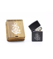 Kişiye Özel Zippo Tarzı Benzinli Metal Çakmak - Deniz Çapası Temalı