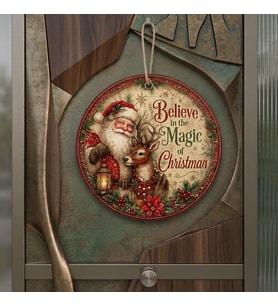 Believe in the Magic of Christmas Ahşap Kapı Süsü