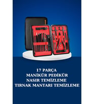 17 Parça Manikür Seti Taşınabilir Özel Çantalı El ve Ayak Bakımı Tırnak Batığı Temizleme