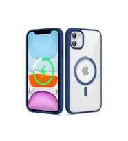 Apple iPhone 11 Uyumlu Kılıf M-safe Wireless Şarj Özellikli Silikon Zore Ege Kapak (Açık Mavi)
