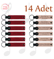 Kırmızı & Pudra, 14’lü Set, Kişiselleştirilebilir Deri Anahtarlık, Workshop Katılımcılarına Hediye