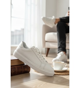 Enoch Hakiki Deri Minimalist Günlük Erkek Sneaker Comfort Taban