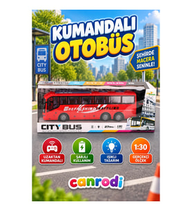 Şarjlı Kumandalı Işıklı Otobüs Full Fonksiyon Hareketli Oyuncak Araç