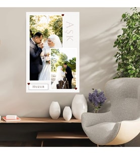 Ahşap Retro Mdf Poster , Kişiye Özel Poster, Sevgililer Günü , Özel Günle , Nişan , Düğün , Kına , Doğum Günü , Aile Sevgi Mutluluk – KOLAJ7