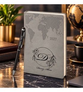 BK Gift Kişiye Özel 378 Termo Deri Tarihli Ajanda & Siyah Touch Pen Tükenmez Kalem-7