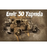 Old Araba Temalı Doğum Günü Afişi 35X50 cm