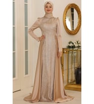 Miray Tesettür Abiye Gold