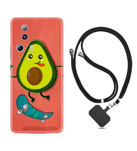 Xiaomi Mi 13 Lite Kılıf Silikon Boyun Askılı İpli Desenli Silikon Avokado Skate 1741