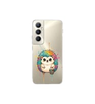Poco C65 ile Uyumlu Splash Kirpi Tasarımlı Şeffaf Silikon Kılıf