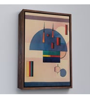 Çerçeveli Vasiliy Kandinsky - Sakin Tablosu (Altın)