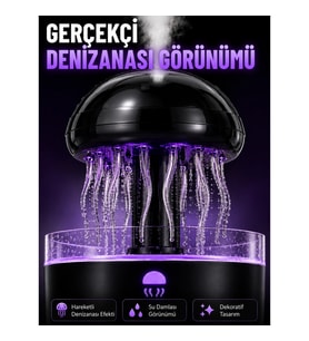 Mey İthalat® RGB Işıklı Denizanası Hava Nemlendirici Ultrasonik Buhar Makinesi 2H 4H 8H Zamanlayıcıl