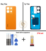Infinix Note 30 Turuncu Uyumlu Arka Kapak + Yapıştırıcı ve Vida Seti Arka Cam Batarya Pil Kapağı