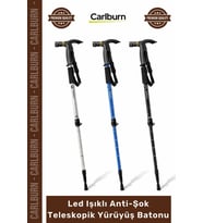 #Baston Dağcılık Amortisörlü 110cm Outdoor Sağlam Led Işıklı Anti Şok Teleskopik Yürüyüş Batonu