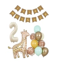 KREM RAKAMLI ZÜRAFA FOLYOLU BALON SET