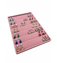 Saray Bosna Model Süet Kumaş Pembe Renk 34/24 Cm Dikine Küpe Standı