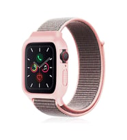Mey İthalat® Watch 38Mm Hasırlı Cırtcırtlı Kasalı Kordon - Pembe