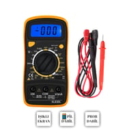Mini Dijital Multimetre, LED Ekran, 9V Pil Hediye, Kompakt Ölçüm Aleti