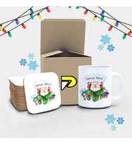 Kişiye Özel Ho Ho Ho Noel Baba İsme Özel Yılbaşı Yeni Yıl Konseptli Baskılı Kupa Bardak Seti
