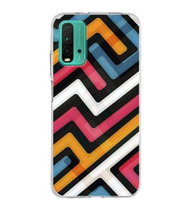 Xiaomi Poco M3 Uyumlu Kapak Labirent Grafiti Tasarımlı Şeffaf Silikon Kılıf