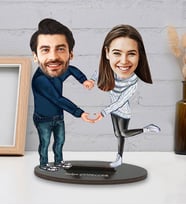 Sevgililer Gününe Özel En Tatlı Çift Tasarımlı Kişiye Özel Karikatür Biblo
