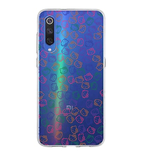 Xiaomi Mi 9 Uyumlu Kapak Hello Kitty Tasarımlı Şeffaf Silikon Kılıf
