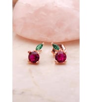Elma Rose Mini Gümüş Küpe 5398