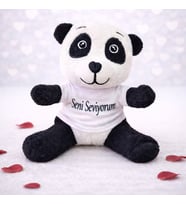 Seni Seviyorum Tişörtlü Sevimli Peluş Panda