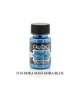Cadence Dora Glass Metalik Cam Boyası 50 ml. 3134 MAVİ 