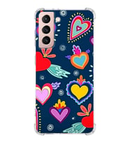 PrintiFy Samsung Galaxy S21 FE Uyumlu Retro Color 3 Baskılı Şeffaf Köşe Korumalı Antişok Kılıf