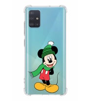 Samsung Galaxy A51  Köşe Korumalı Antişok Kapak Mickey Mouse Tasarımlı Şeffaf  Kılıf