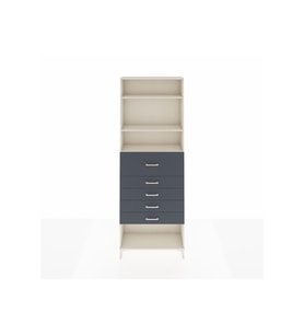 Arges Dolap 3 Raflı 5 Çekmeceli 88x30x243 Aytaşı-Antrasit