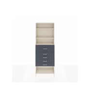 Arges Dolap 3 Raflı 5 Çekmeceli 88x30x243 Aytaşı-Antrasit