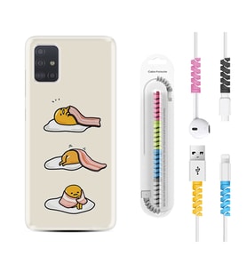 Samsung a71 A72 A73 A7 A9 2018 C7 C9 Kılıf Kablo Koruma Spiral Silikon Sweety Egg 1322