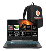 Asus Tuf Gaming A15 Ryzen 7 7445HS RTX 3050 Gaming Laptop 96GB RAM 512GB SSD 15.6" FHD 144Hz Win11 Pro + Per4 Çanta FA506NCGHN265P417