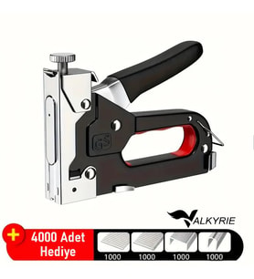 Valkyrie Profesyonel Zımba Tabancası + 4000 Adet Zımba Teli Hediye – Ahşap, Kumaş ve Duvar İçin Güçlü Tabanca