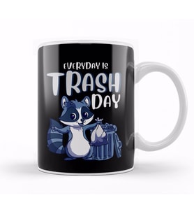 Everyday Is Trash Day Raccoon Pun Kupa Bardak Porselen