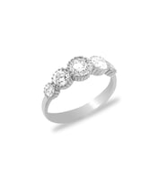 Starlight Diamond Zirkon Taşlı Gözyaşı Tasarım 925 Ayar Gümüş Kadın Beştaş Yüzük