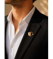 Atatürk Ay Yıldız Gold Renk Rozet Unisex Yaka Aksesuarı