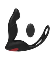 Fastieshop Prostat ve Penis Halkalı Şarjlı Uzaktan Kumandalı  Vibratör (Siyah)