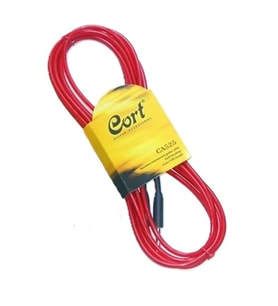 Cort CA525RED Noisless Enstrüman Kablosu  Gürültüsüz Gitar Kablosu - 5m / Şeffaf Kırmızı