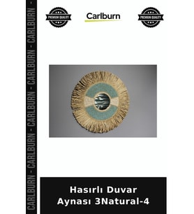Özel Üretim Dekoratif Doğal Salon Antre Hasırlı Duvar Aynası 3Natural-4