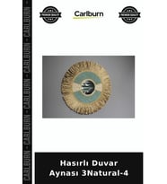 Özel Üretim Dekoratif Doğal Salon Antre Hasırlı Duvar Aynası 3Natural-4