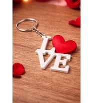 LOVE Yazılı Kalpli Anahtarlık Romantik Aşk Temalı Anahtar & Çanta Süsü