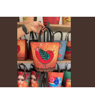 Kuş Figürlü Kova Model Çanta Etnik Bohem Style - SİYAH