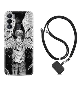 Tecno Pova Neo Kılıf Resimli Boyun Askılı İpli Desenli Silikon Series Angel 1883
