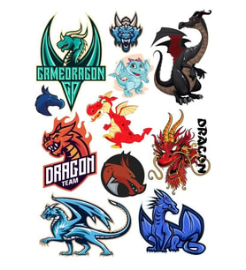 Ejderha Dragon Sticker Set-1 11 Parça Telefon, Tablet, Defter, Laptop Sticker