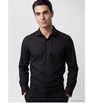 LCW BUSINESS Siyah Slim Fit Armürlü Erkek Gömlek