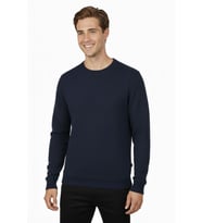 Erkek Sıfır Yaka Petek Doku Regular Fit Sweatshirt BGL-ST04950 (Lacivert)